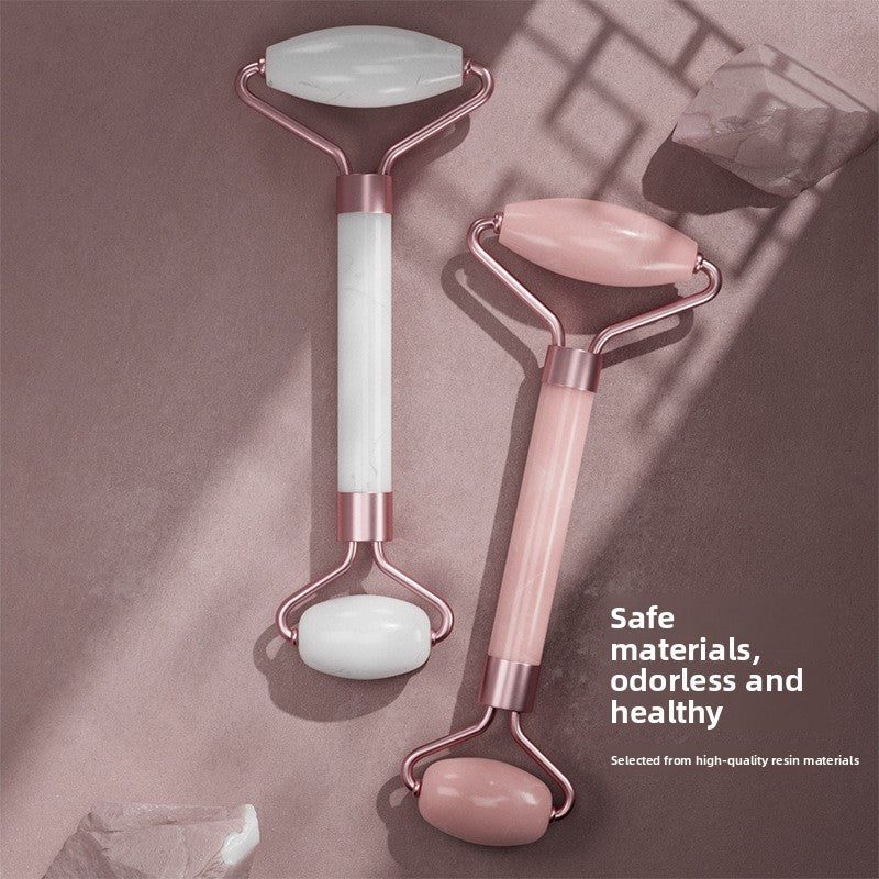 Rose Quartz Facial Roller and Gua Sha Glow Set