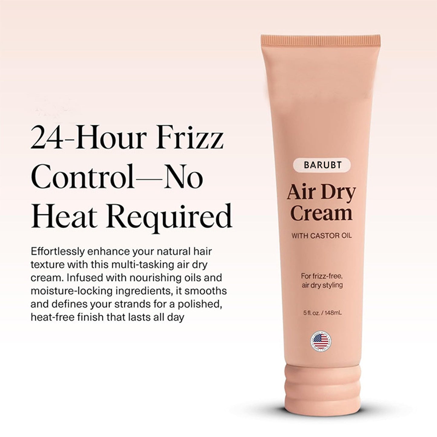 Kitsch Air Dry Cream with Castor Oil ? Smoothing Frizz-Free Styling Cream, 5 fl oz