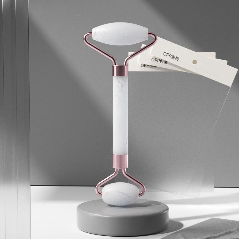 Rose Quartz Facial Roller and Gua Sha Glow Set